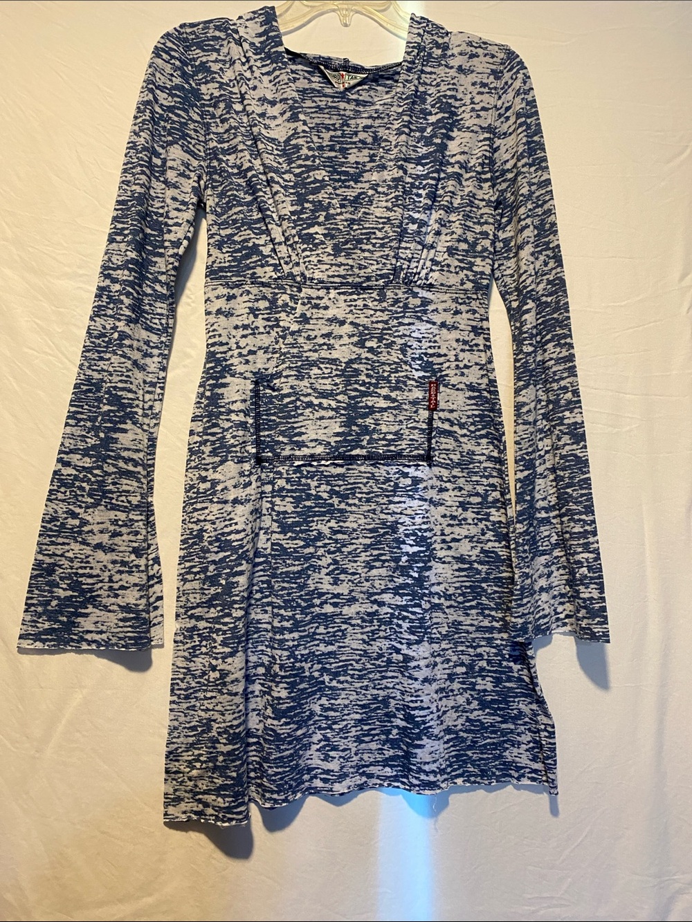 Hard Tail Blue and White Long Sleeve Swim Coverup